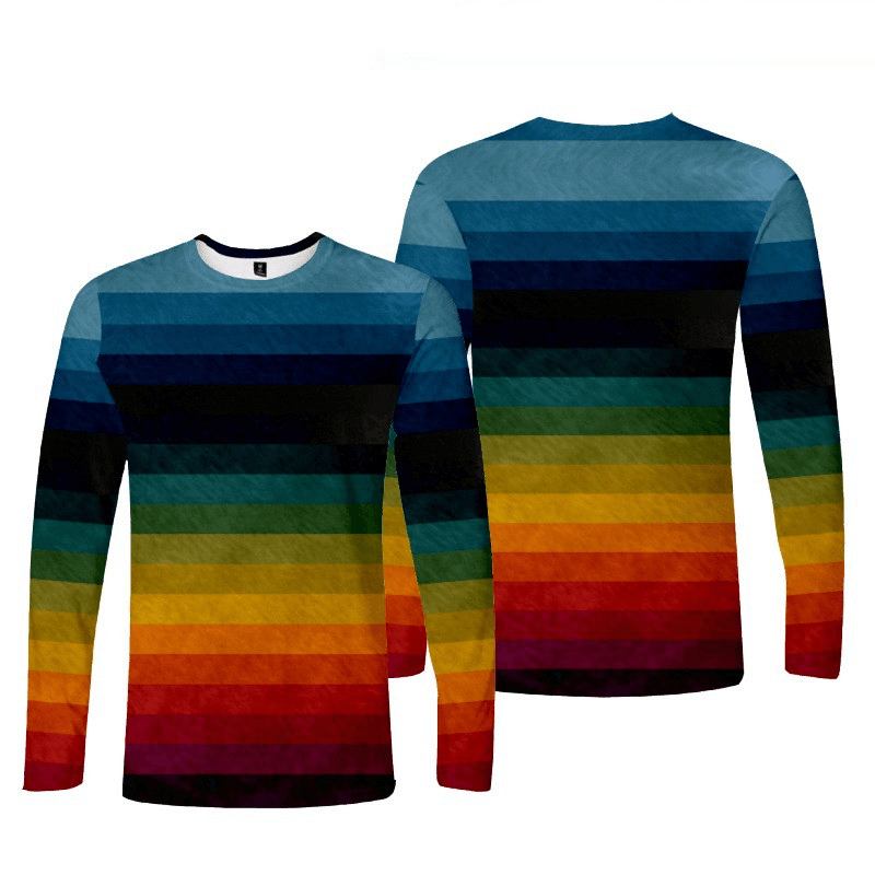 3d Digital Med Tryck Casual Trend Långärmad T-shirt För Män