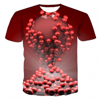 3d Tredimensionell T-shirt Med Bollstaplingstryck