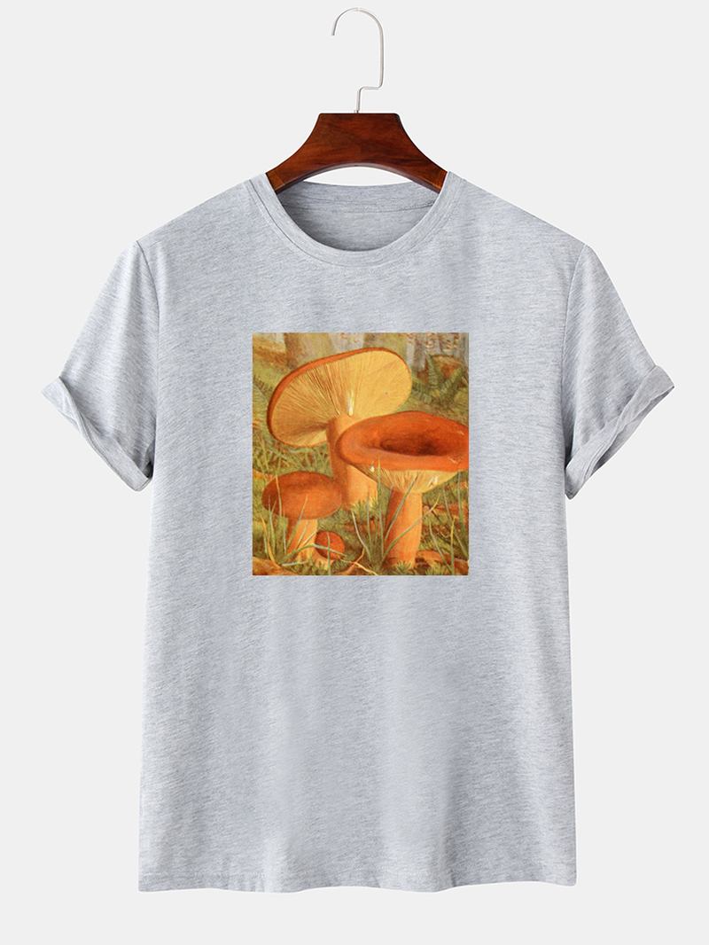 Grafiskt Tryck För Män Med Tunn O-ringad Kortärmad T-shirt