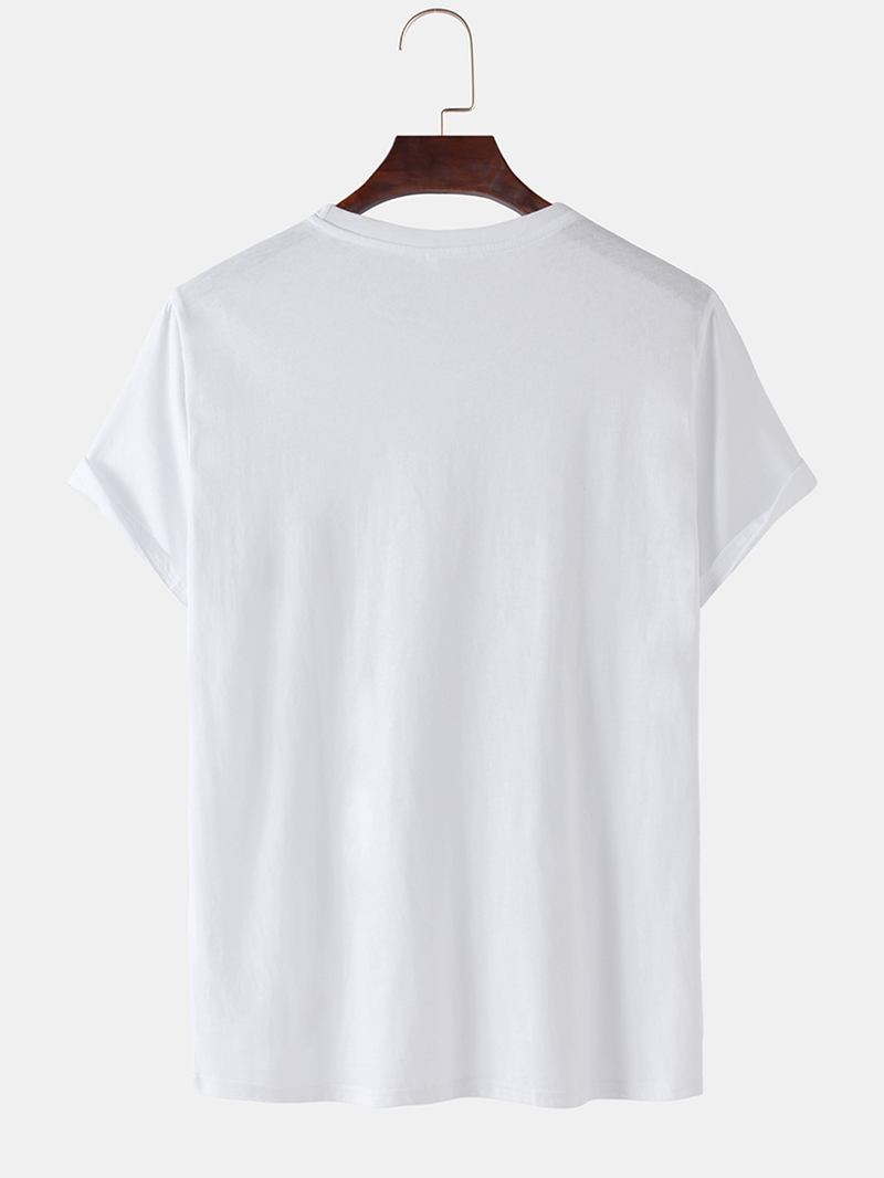 Herr 100% Bomull Moon Astronaut Med Tryck Kortärmade Casual T-shirts