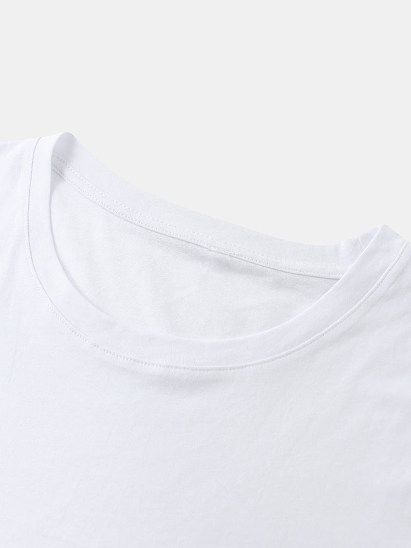 Herr 100% Bomull Moon Astronaut Med Tryck Kortärmade Casual T-shirts