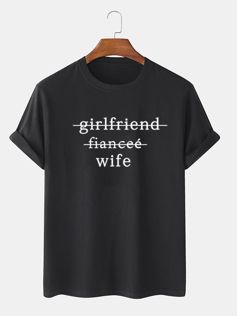 Herr 100% Bomull Roligt Slogantryck Enkla Kortärmade T-shirts