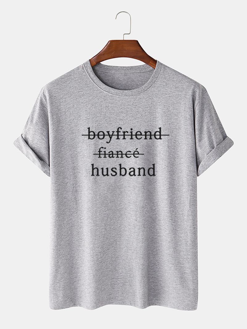 Herr 100% Bomull Roligt Slogantryck Enkla Kortärmade T-shirts