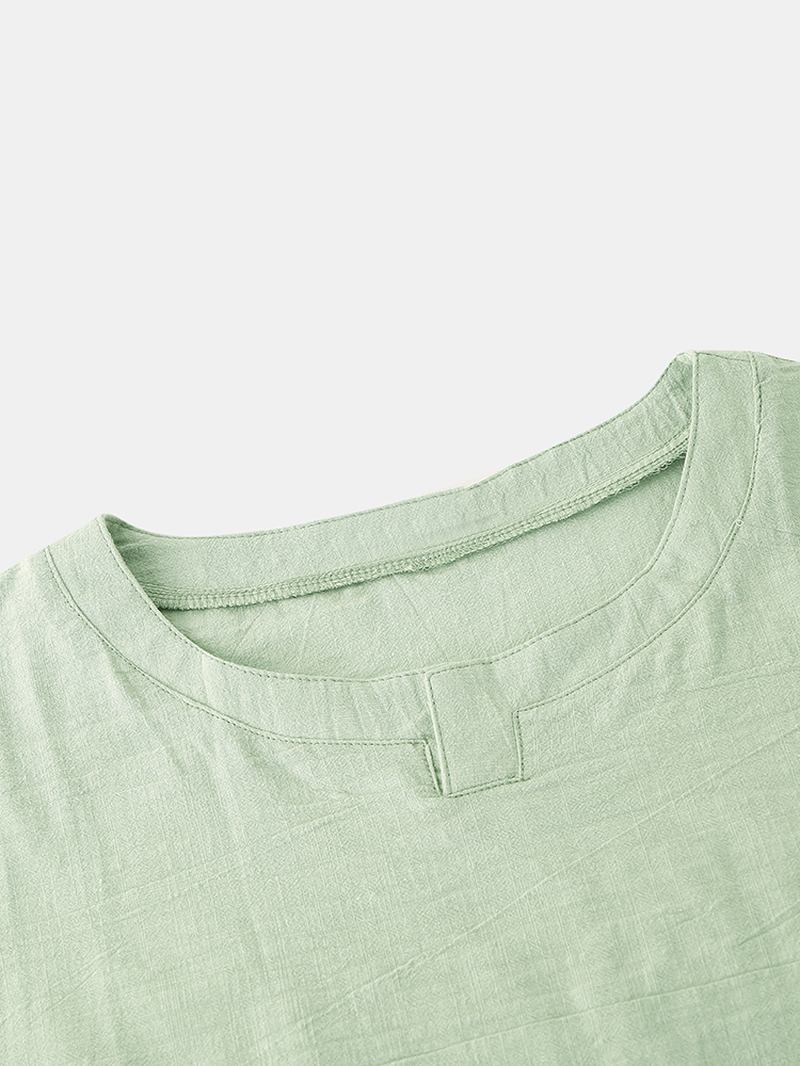 Herr Bomull Andas V-hals Enfärgade Casual T-shirts