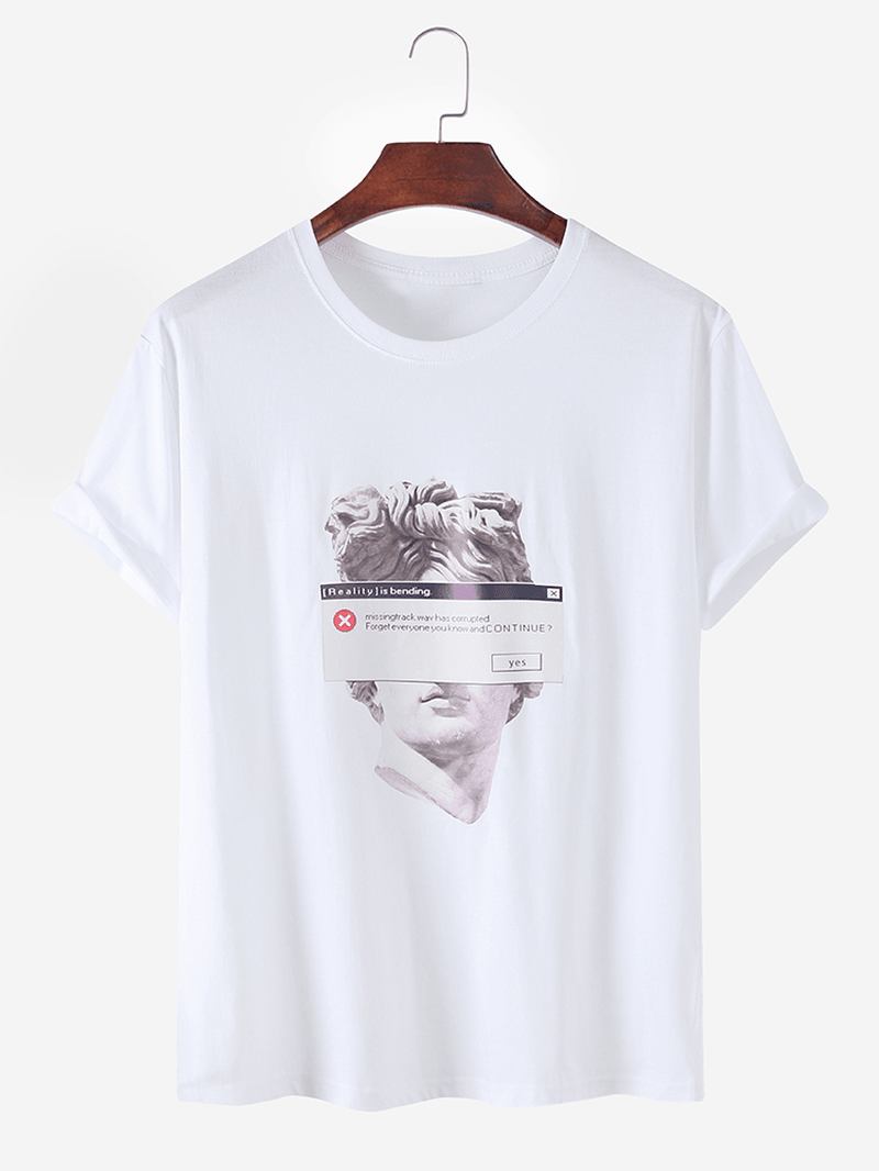 Herr Bomull Kreativitet Gips Staty Tryck Kortärmad Andas T-shirts
