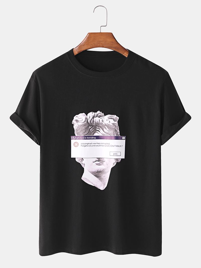 Herr Bomull Kreativitet Gips Staty Tryck Kortärmad Andas T-shirts