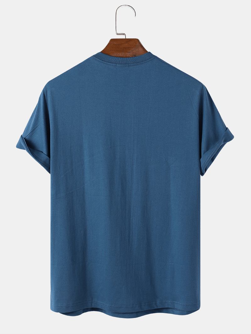 Herr Casual 100% Bomull Skeletttryckta T-shirts Med Rund Hals