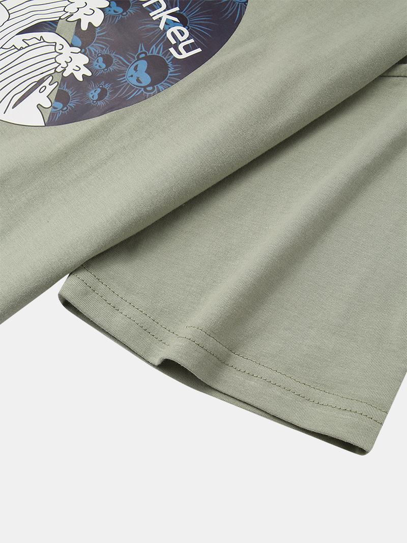 Herr Ukiyo Grafiskt Tryck O-hals Avslappnad Kortärmad T-shirt