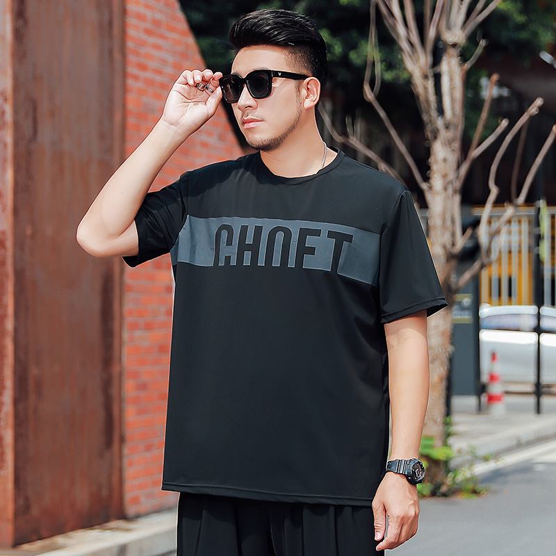 Kortärmad Siden För Män Trend Lös Och Cool T-shirt