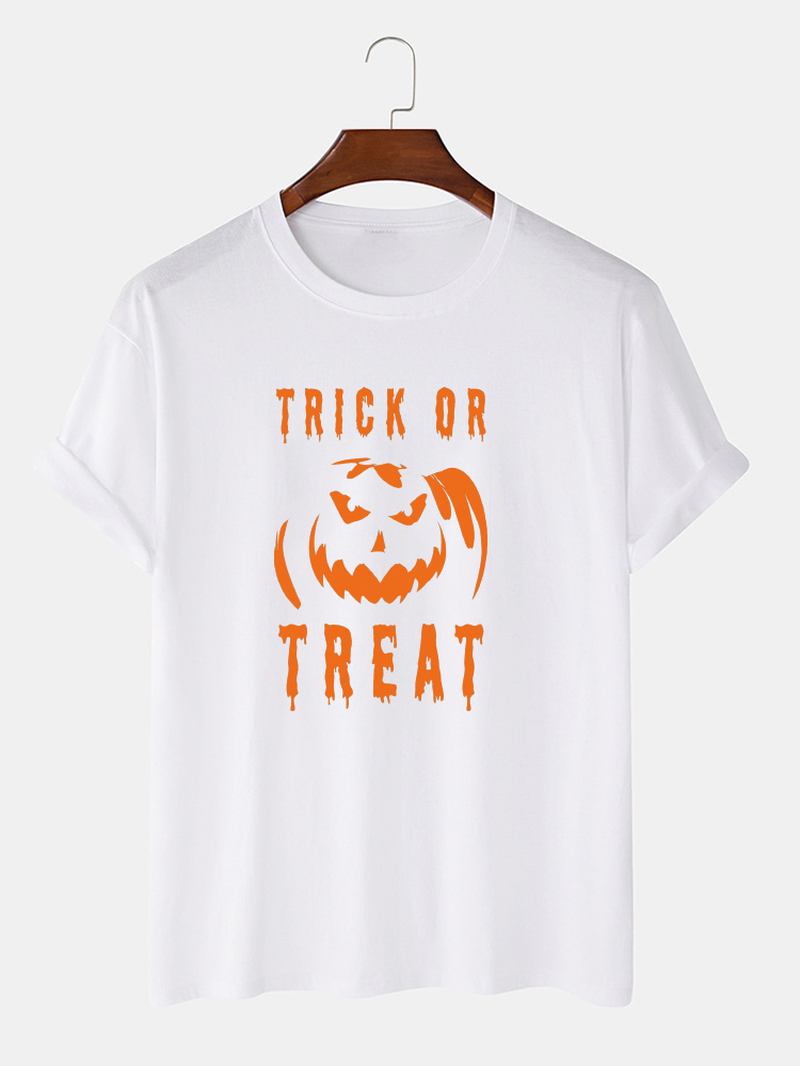 Kortärmade T-shirts För Män I 100% Bomull Med Brev Och Pumpatryck