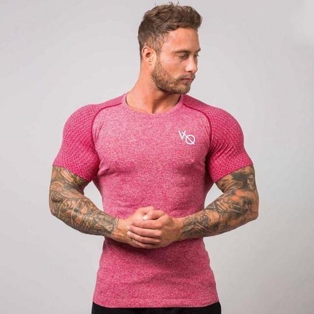 Löpartröja Herr Kompressionstights Herr Kortärmade T-shirts Snabbtorka Sporttröja Gym Fitnesströja