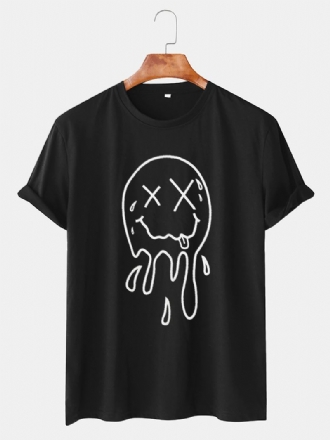 Män Rolig Tecknad Spöke Tryckt Lös Rund Hals Lös Kortärmade T-shirts