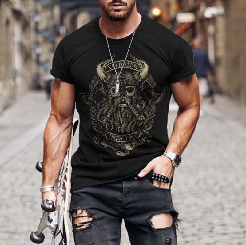 Personlig 3d Digital Utskrift Rund Hals Casual Sommar Sport Kortärmad T-shirt För Män