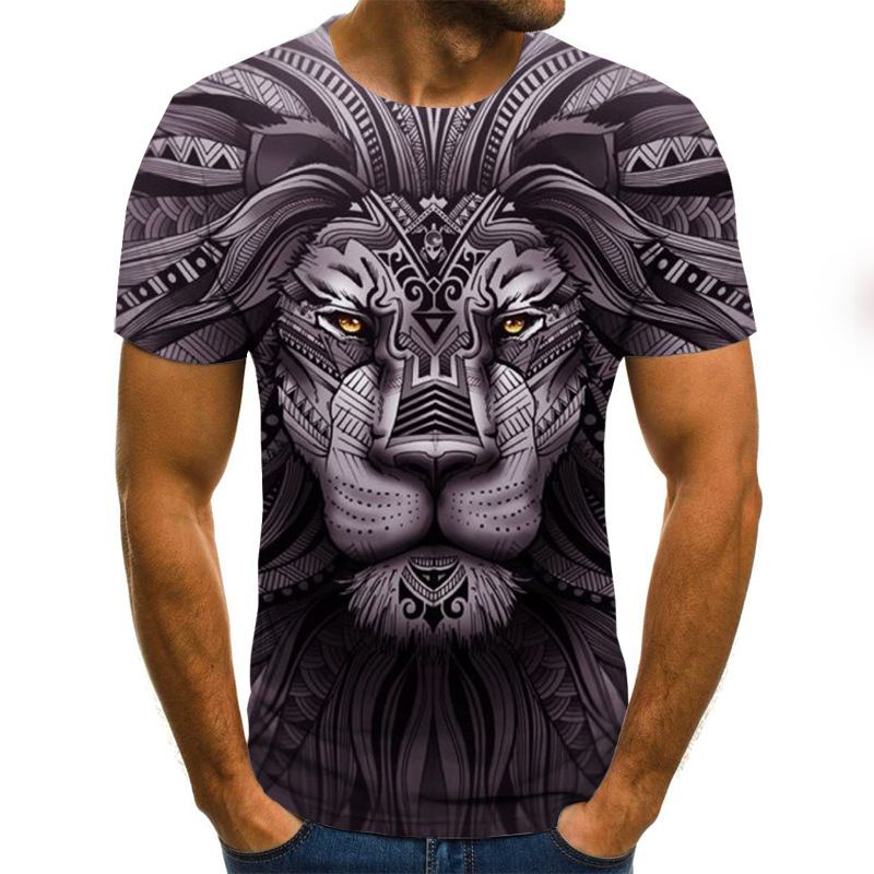 Rift Lion Digital Med Tryck Kortärmad T-shirt