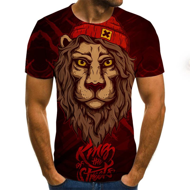 Rift Lion Digital Med Tryck Kortärmad T-shirt