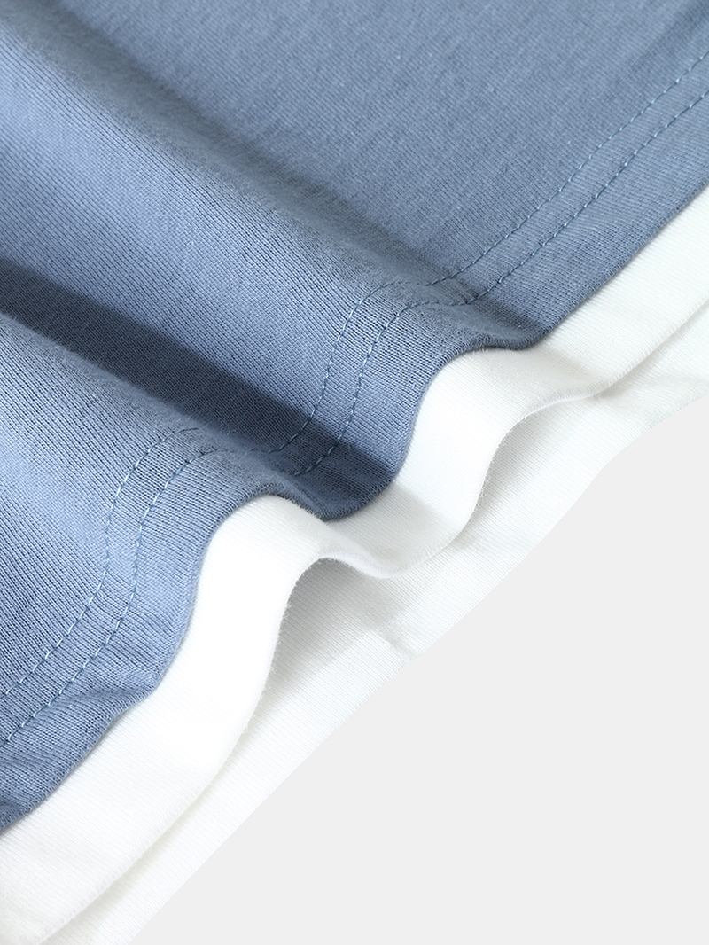 Solid Långärmad T-shirt För Broderiskarvning För Män