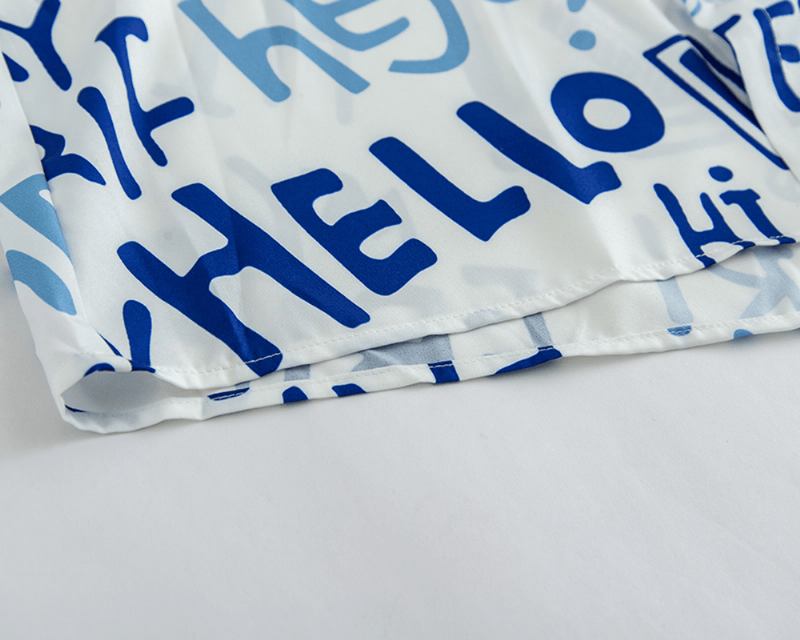 Street Letter Doodle Blommor Shirt Kortärmad Herr