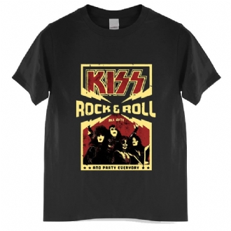 T-shirt För Rockband Med Halvärm I Bomull För Män