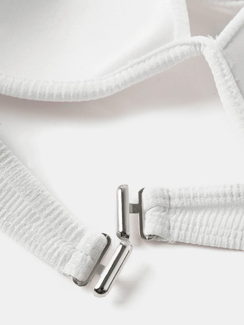 Kvinnor Enfärgad Halter String Bygel High Waist Bikini För Simning
