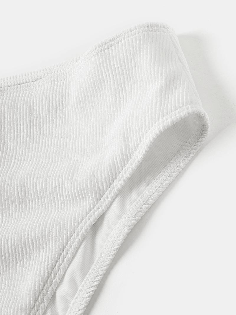 Kvinnor Enfärgad Halter String Bygel High Waist Bikini För Simning