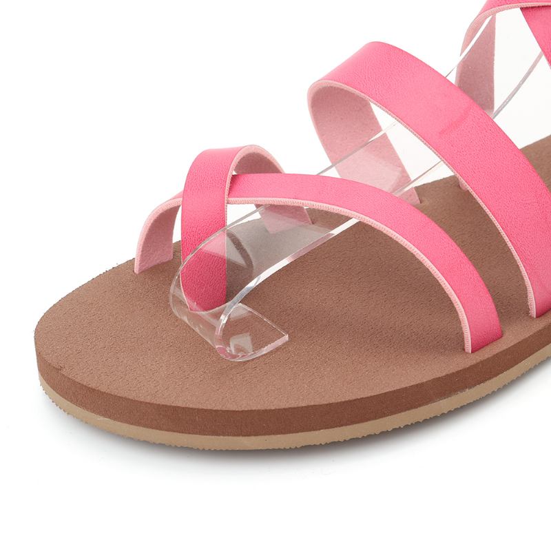 Kvinnor Casual Cross Strap Clip Toe Sandaler