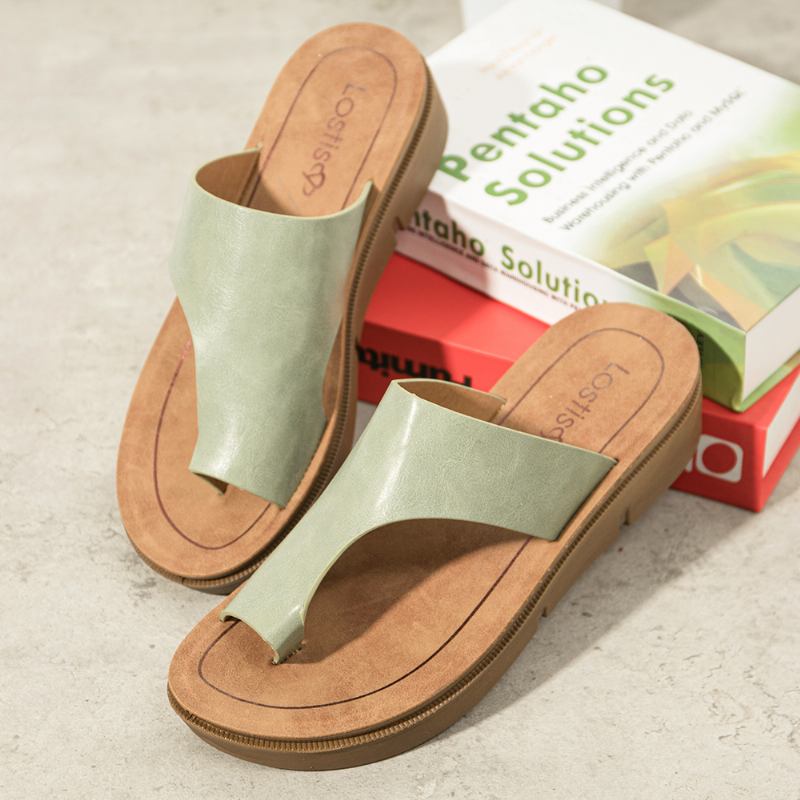 Kvinnor Toe Ring Slip On Soft Sole Casual Summer Sandaler