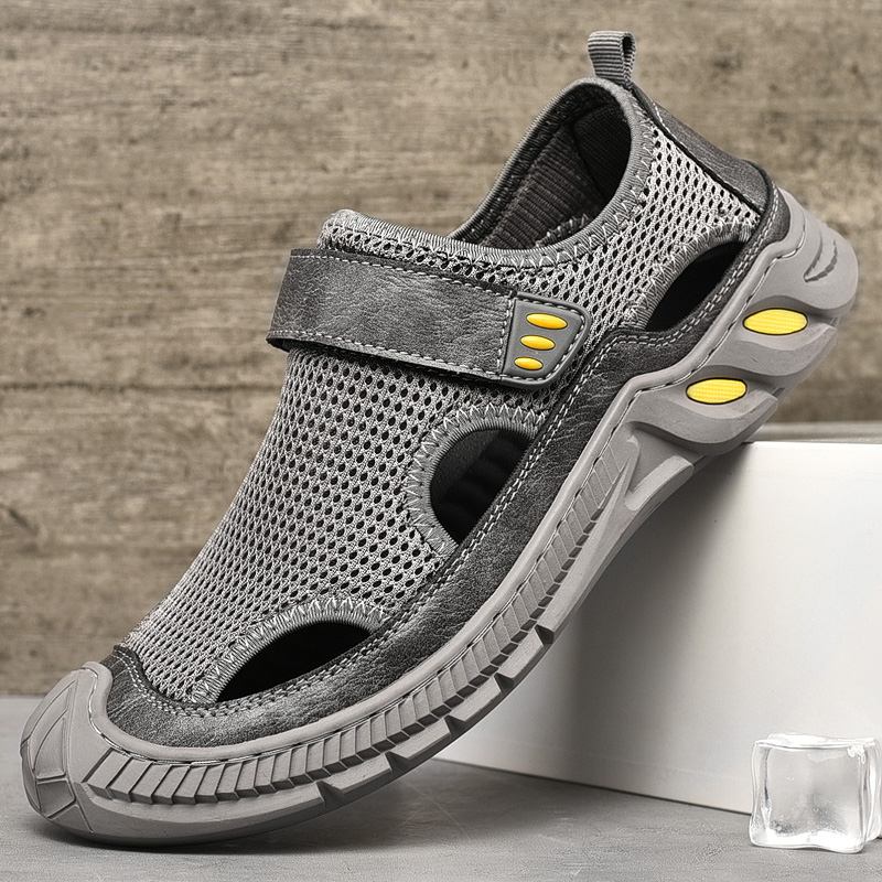 Män Mesh Casual Andas Lätt Sluten Tå Halkfri Mjuka Utomhussportsandaler