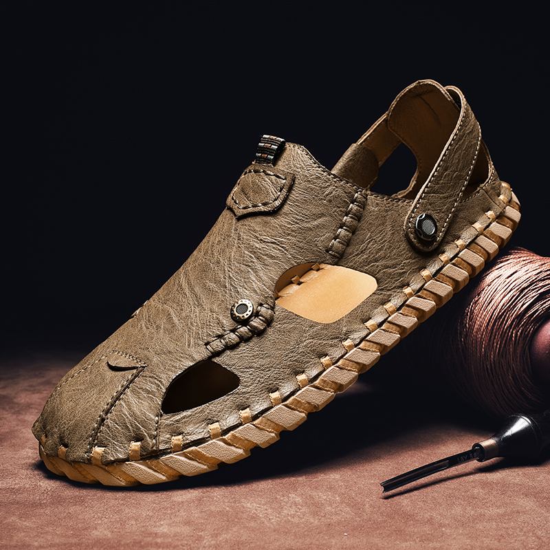Män Microfiber Closed Toe Halkfri Mjuk Fritidssandaler