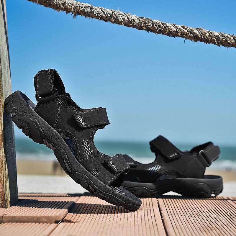 Män Mikrofiber Andas Halkfri Öppnas Utomhus Casual Strandsandaler