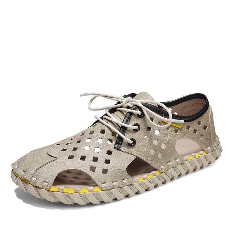 Män Mikrofiber Andas Ihåliga Casual Utomhus Sandaler