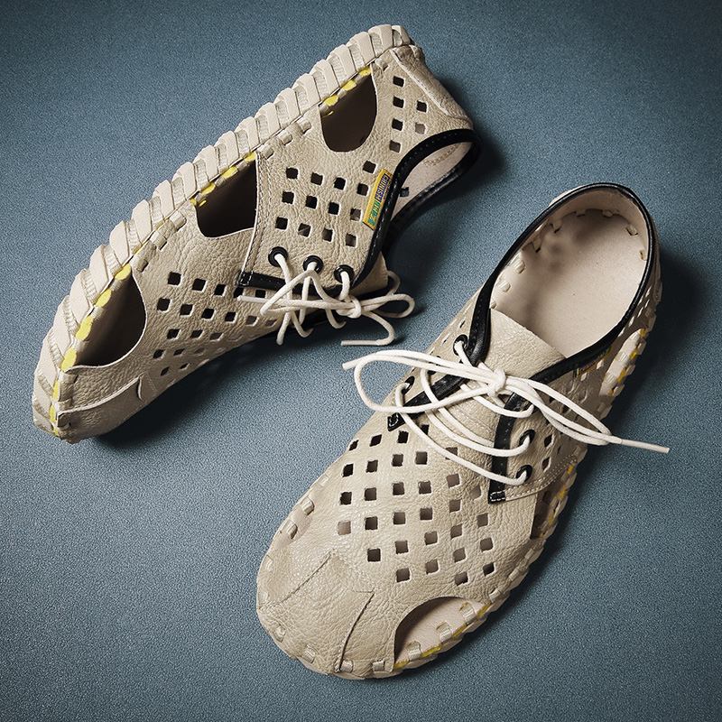 Män Mikrofiber Andas Ihåliga Casual Utomhus Sandaler