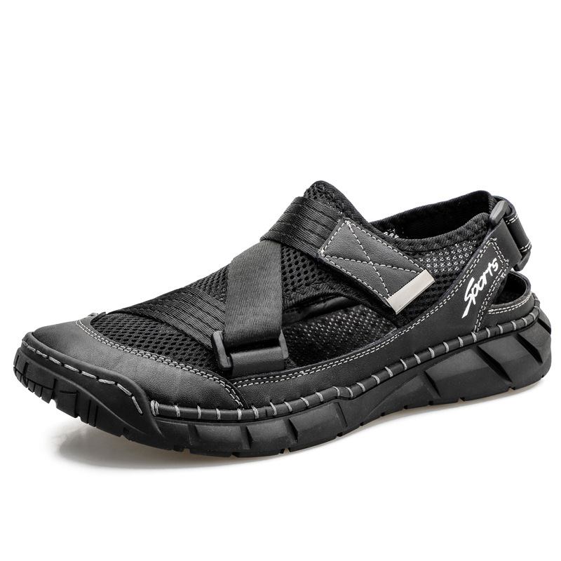 Mäns Kohudsnät Stor Storlek Andas Med Mjuk Botten Halkfria Sandaler
