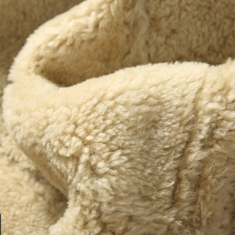 Herr Biker Jacka Big Pocket Shearling Konstläder