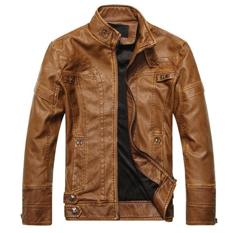 Mountainskin Läderjackor För Män Motorcykel Pu-jacka Herr Höst Fritidskläder Läderrockar Slim Fit Märkeskläder För Män Sa588