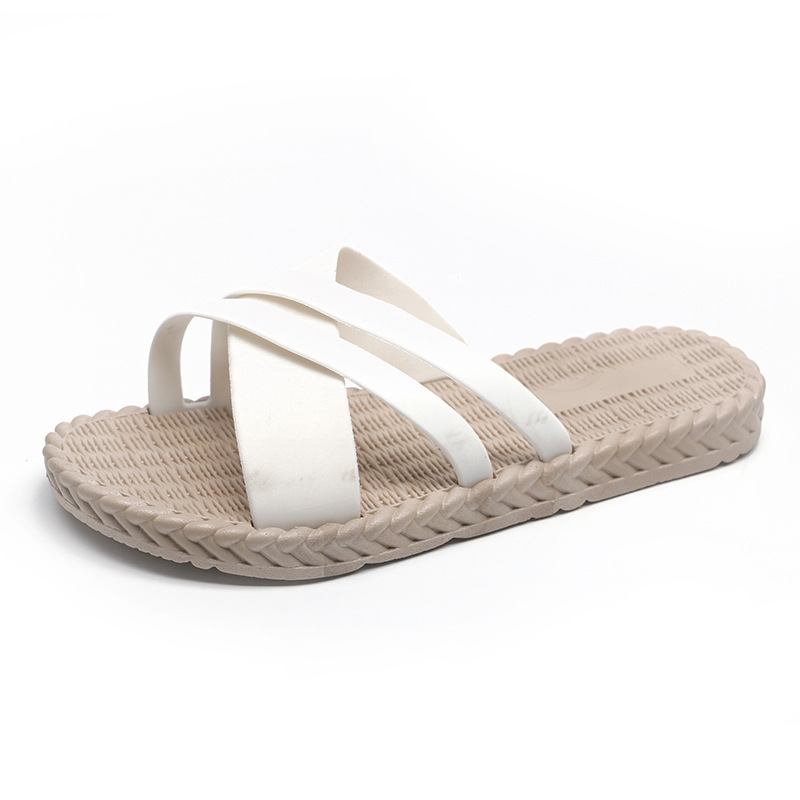 Dam Mjuk Sula Enfärgad Cross Strap Hem Skor Tofflor