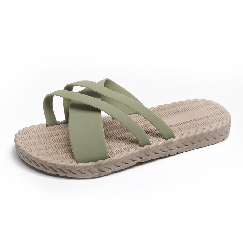 Dam Mjuk Sula Enfärgad Cross Strap Hem Skor Tofflor