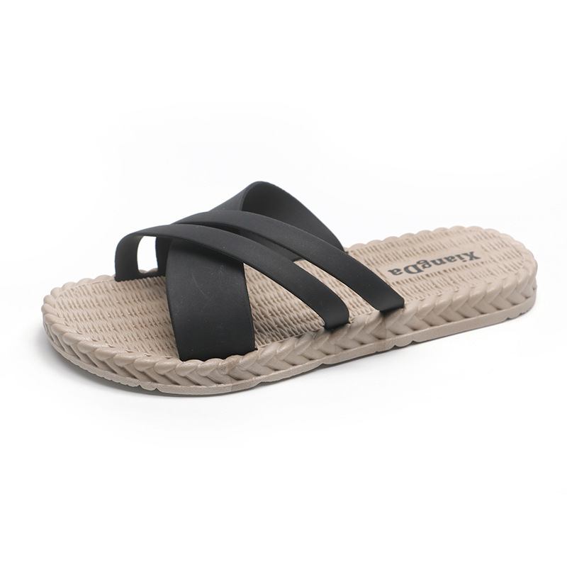 Dam Mjuk Sula Enfärgad Cross Strap Hem Skor Tofflor