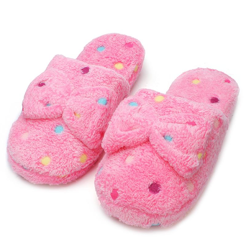 Dot Dam Vinter Bowknot Tofflor Dam Tofflor Bomull Inomhus