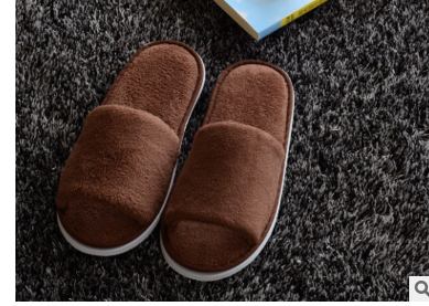 Herr Dam Coral Velvet Open Toe Hotel Home Spa Tofflor Reseskor Tjocka 7mm