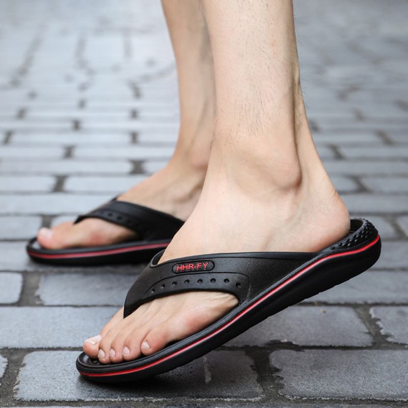 Män Andas Lättvikts Mjuk Botten Solid Beach Flip Flops Casual Tofflor