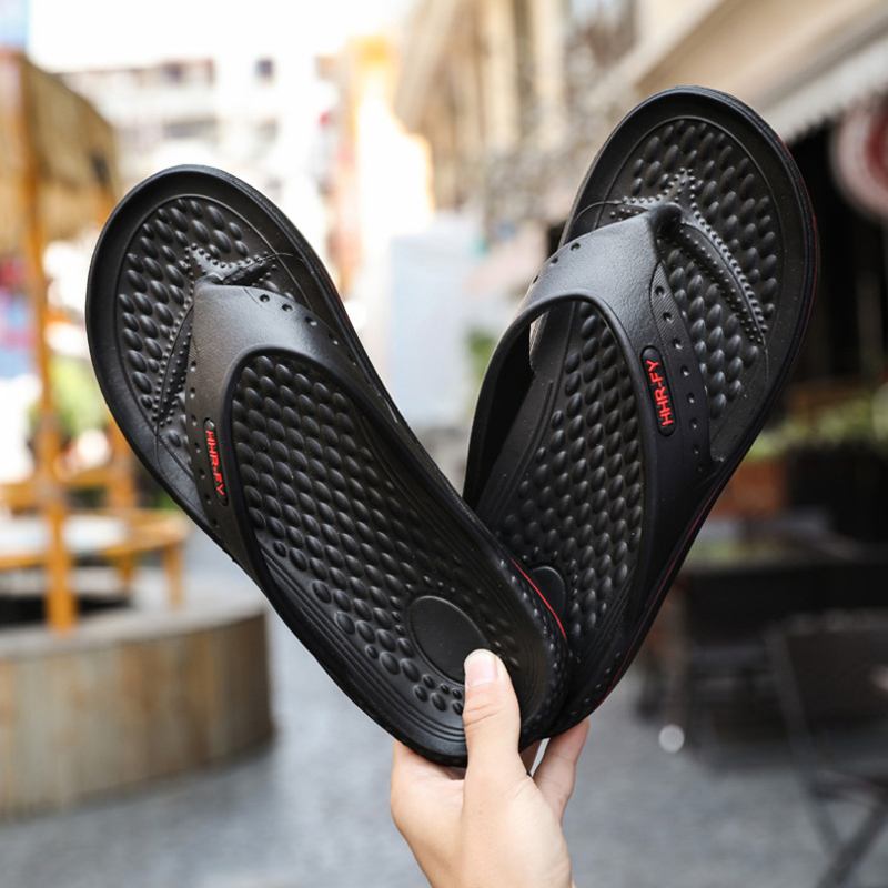 Män Andas Lättvikts Mjuk Botten Solid Beach Flip Flops Casual Tofflor