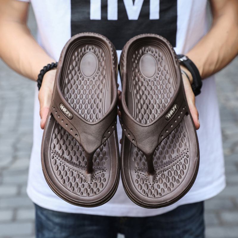 Män Andas Lättvikts Mjuk Botten Solid Beach Flip Flops Casual Tofflor