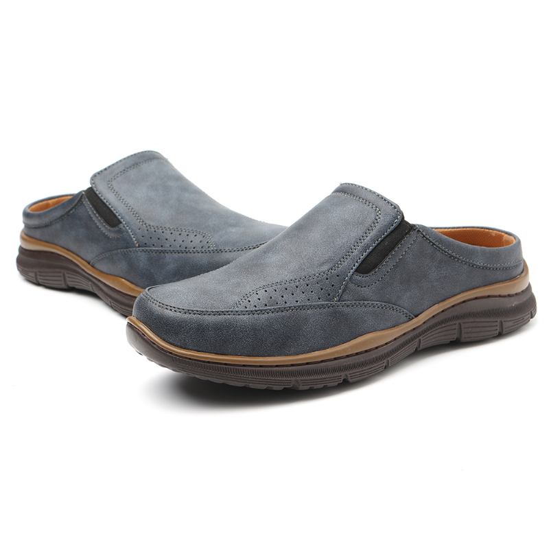 Män Dagliga Casual Kontorsarbete Mjuka Lädertofflor