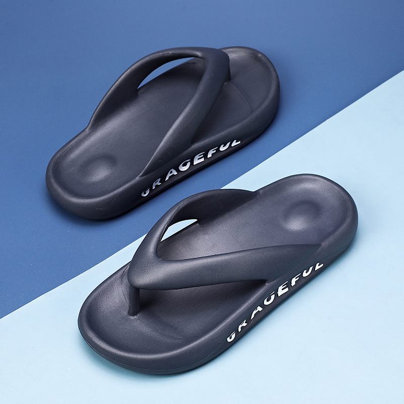 Män Lättvikts Mjuk Sula Ren Färg Inomhus Flip Flops Casual Plattform Tofflor