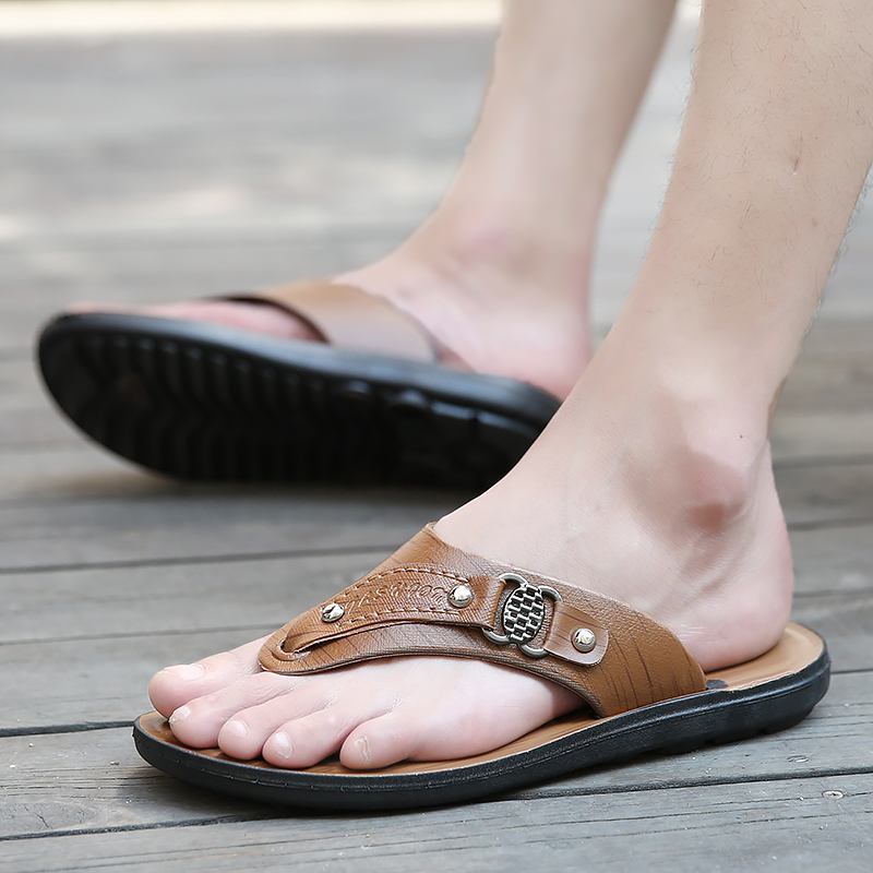 Män Microfiber Andas Mjuk Botten Clip Toe Casual Beach Tofflor
