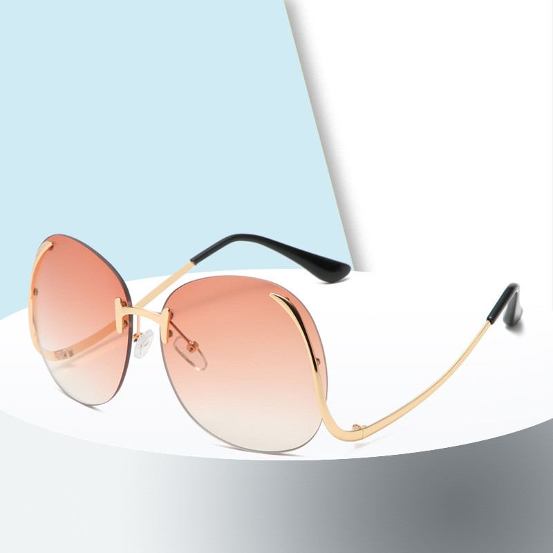 Färg Ocean Lens Ramlösa Bent-leg Solglasögon