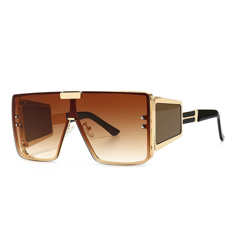 Flat-top Retro Oversized Frame Solglasögon Wide Leg Solglasögon Herr Flat-top Retro Oversized Frame Solglasögon Bred Leg Solglasögon