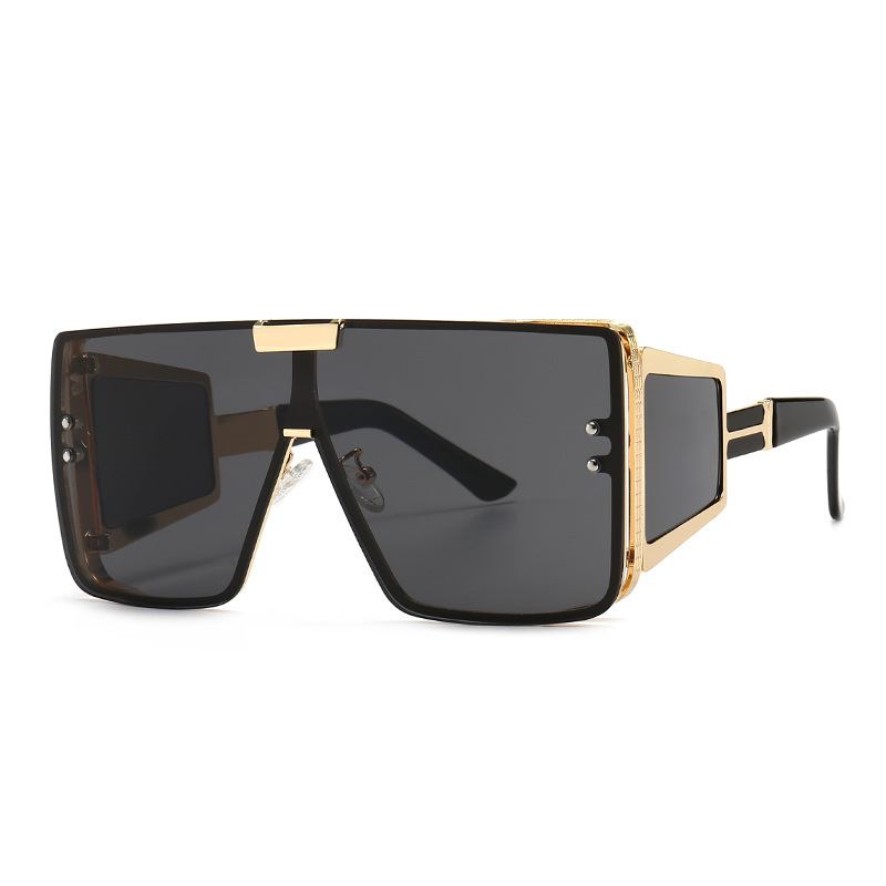 Flat-top Retro Oversized Frame Solglasögon Wide Leg Solglasögon Herr Flat-top Retro Oversized Frame Solglasögon Bred Leg Solglasögon