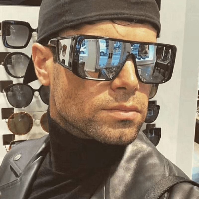 Helbildsglas För Män I Ett Stycke Vindtät Uv-skydd Modesolglasögon