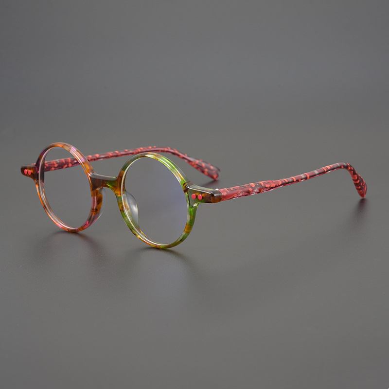 Japanska Handgjorda Färgmatchande Acetat Retroglasögon